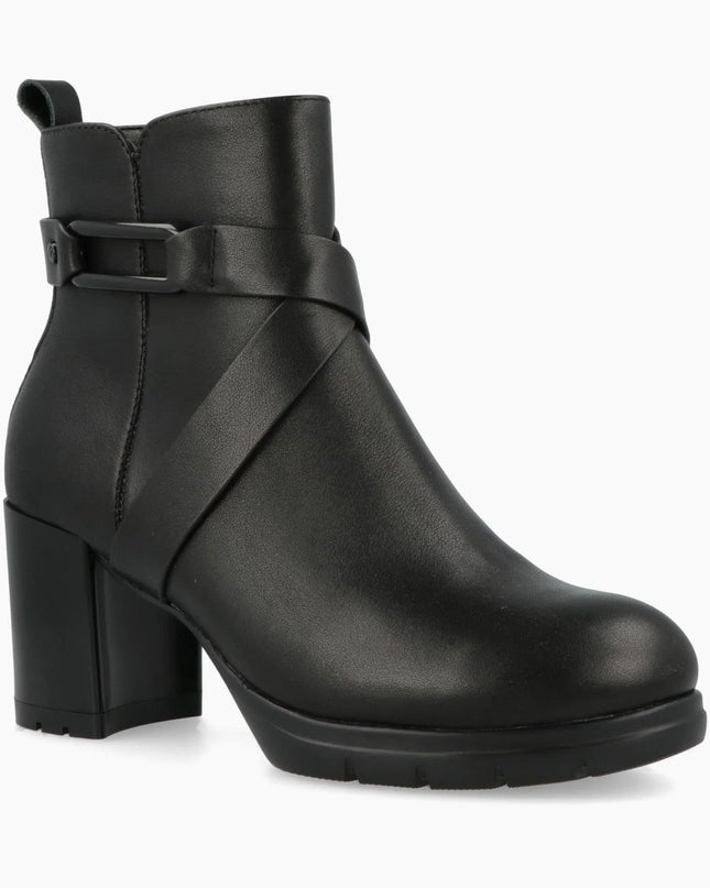 Impronte Stivaletti Donna con Tacco in Pelle Nero FENICE BUCKLE LTH BLACK Impronte 