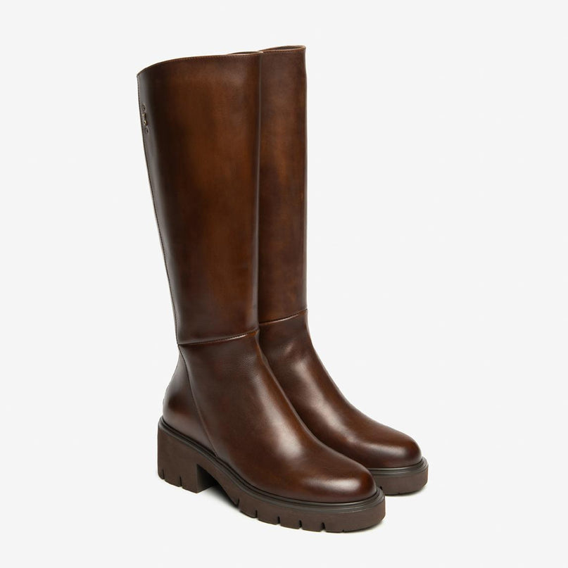 Nero Giardini Stivali Donna con Tacco in Pelle Marrone I514822D BEIGE 412 Nero Giardini 