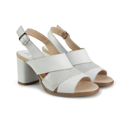 Callaghan Sandali Donna con Tacco in Pelle Bianco Multi 34104 KENDALL BLANCO Callaghan 