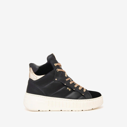 Sneakers Alta Donna Platform Pelle Nero I411633D NERO 100 Nero Giardini 