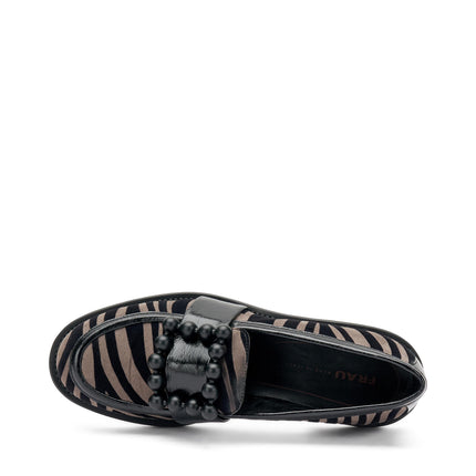 Mocassini Frau Donna in Pelle Zebra Animalier con Fibbia 90E3 VELVET ANIMALIER Frau 