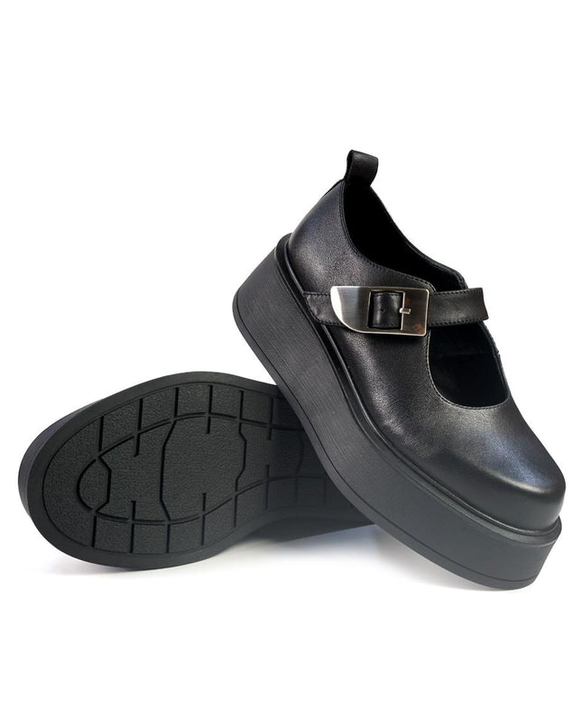 Ballerine con Zeppa Bruno Premi in Pelle Nero - MARIO SPATARELLA