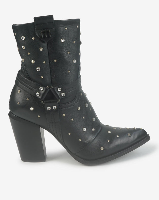 Stivaletto Texano con Borchie T76205 NERO Mjus 