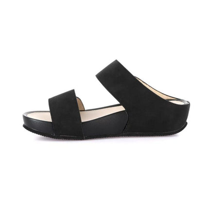 Grunland Sandalo Donna Ciabatta Confort con Velcro in Tessuto Nero CI3114 DIRA BLACK Grunland 