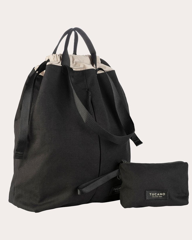 Borsa Shopper Verticale Unisex in Canvas Nero CARRY SHOPPER VERTICALE BLACK Tucano 