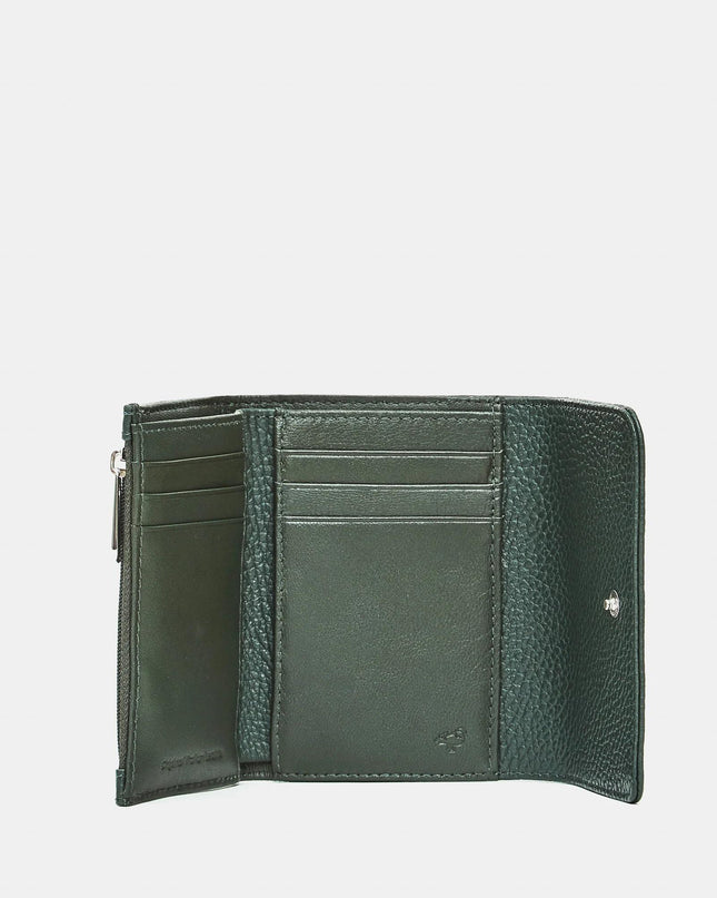 Mandarina Duck Portafogli Donna Pelle Verde Pine Green Portamonete FZP70 MELLOW LEATHER PINE GREEN Mandarina Duck 