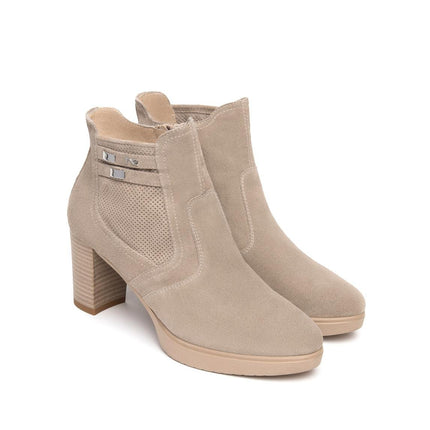 NeroGiardini Stivaletti Donna con Tacco e Plateau in Camoscio Creta - MARIO SPATARELLA