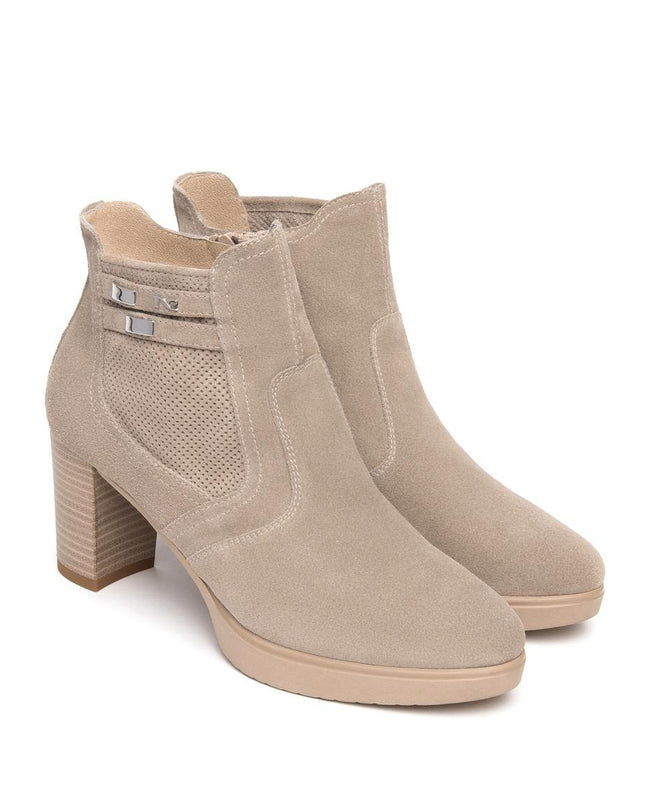 NeroGiardini Stivaletti Donna con Tacco e Plateau in Camoscio Creta - MARIO SPATARELLA