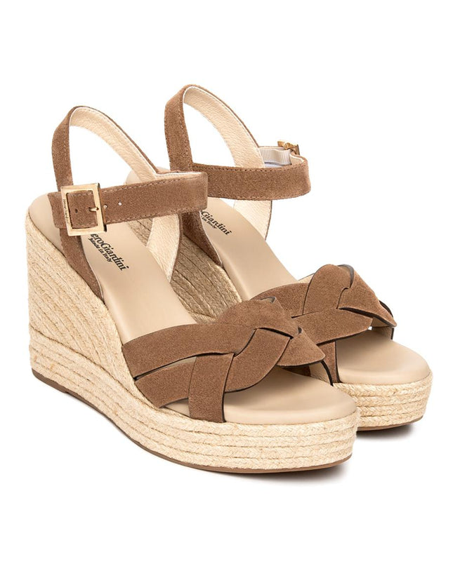 NeroGiardini Sandali Donna con Zeppa Corda in Camoscio Mou - MARIO SPATARELLA