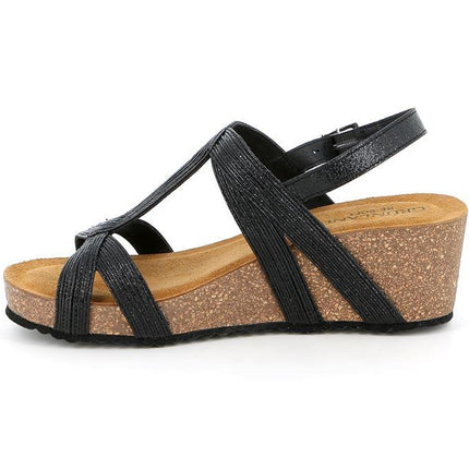 Sandali Sughero con Zeppa SB2473 ERSI NERO Grunland 