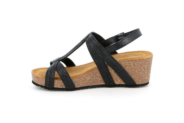 Sandali Sughero con Zeppa SB2473 ERSI NERO Grunland 