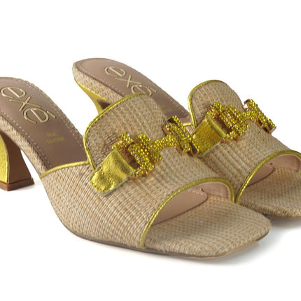 Sandalo Sabot Morsetto Strass LUCIA 556 YELLOW / BEIGE Exe 