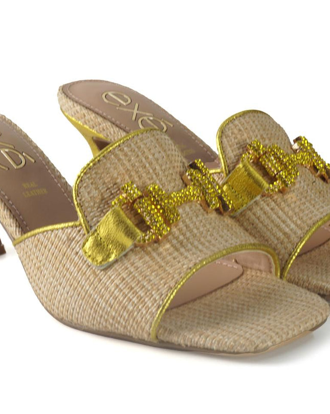 Sandalo Sabot Morsetto Strass LUCIA 556 YELLOW / BEIGE Exe 