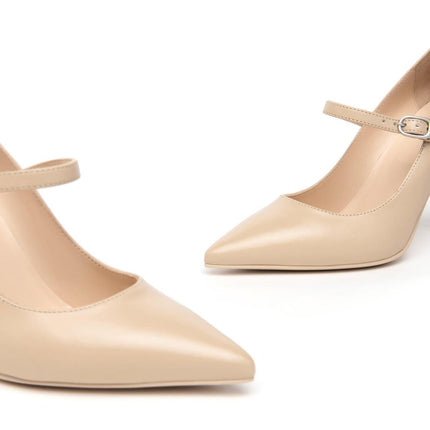 NeroGiardini Decollete con Cinturino Tacco Alto in Pelle Lino - MARIO SPATARELLA