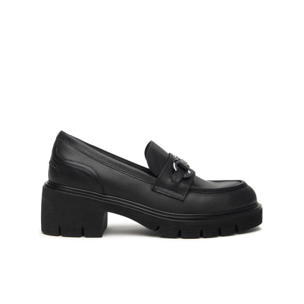 Nero Giardini Mocassini Donna con Tacco e Morsetto in Pelle Nera<BR/> I513980D NERO 100 Nero Giardini 