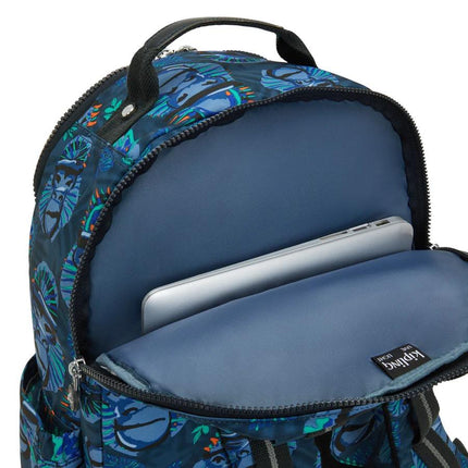 Zaino Porta Computer 15 Pollici Fantasia Blu SEOUL LAP BLUE MONKEY FUN Kipling 