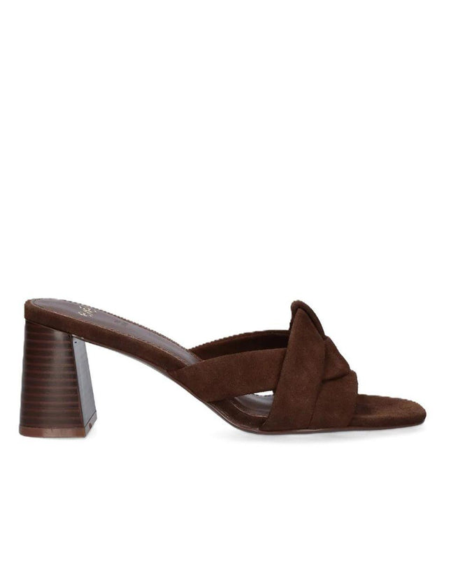 Exe Sandalo Sabot Donna con Tacco Alto in Camoscio Testa di Moro VENETO 576 BROWN Exe 
