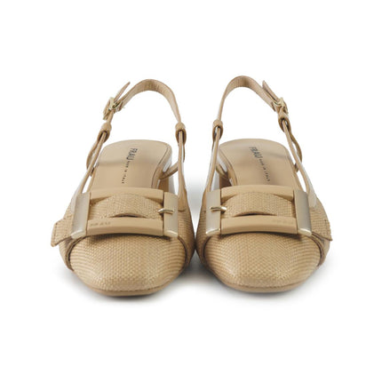 Frau Chanel Slingback in Tessuto e Vernice Noisette 92H4 COOKIE Frau 