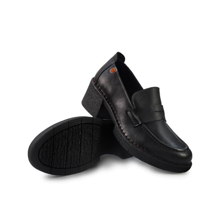 Jungla Mocassini Donna con Tacco in Pelle Nero - MARIO SPATARELLA