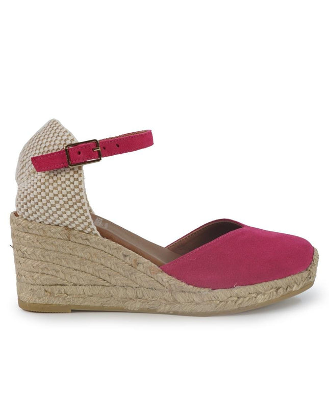 Viguera Espadrillas Alpargatas Donna con Cinturino in Camoscio Fuxia - MARIO SPATARELLA