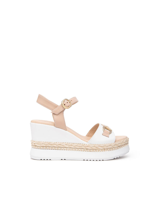 Nero Giardini Sandali Donna con Zeppa in Pelle Bianco E513552D BIANCO 707 Nero Giardini 