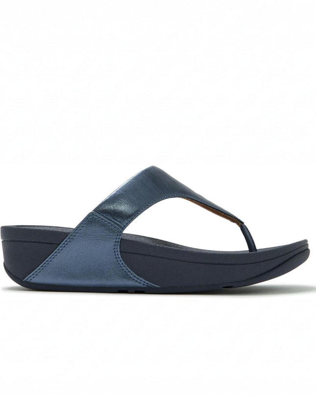 FitFlop Sandali Donna Infradito in Pelle Laminata Blu - MARIO SPATARELLA