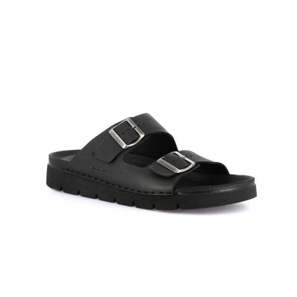 Grunland Sandali Uomo Doppia Fibbia in Pelle Nera CI3095 LERO NERO Grunland 