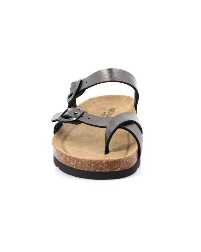 Grunland Sandali Infradito Donna Plantare Sughero Doppia Fibbia Antracite - MARIO SPATARELLA