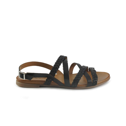 Vueva Sandali Flat Donna in Pelle Nero WD133R89 BLACK Vueva 