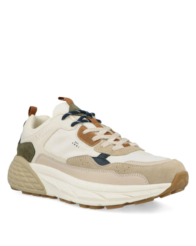 Jeep Sneakers Uomo in Camoscio Multicolor Bianco - MARIO SPATARELLA