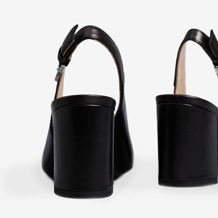 NeroGiardini Chanel a Punta in Pelle Nera - MARIO SPATARELLA