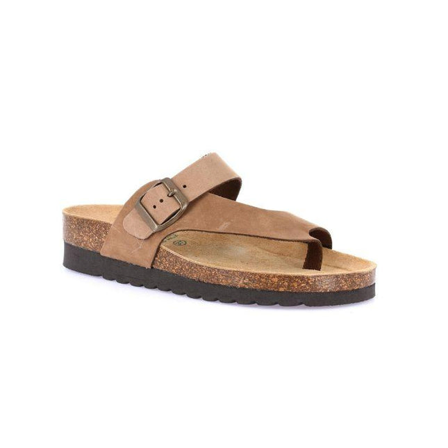Grunland Sandalo Plantare Infradito Sughero Bio Donna in Nabuk Taupe CB0327 HOLA TAUPE Grunland 