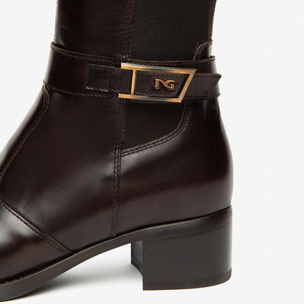 Nero Giardini Stivali Donna con Elastico al Polpaccio in Pelle Testa di Moro - MARIO SPATARELLA