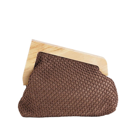 Exe Borsa Clutch Pochette Donna a Mano e Tracolla in Tessuto Marrone - MARIO SPATARELLA