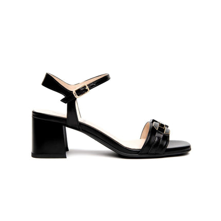 Nero Giardini Sandali Donna con Tacco in Pelle Nera - MARIO SPATARELLA