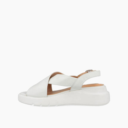 Impronte Sandali Donna con Zeppa in Pelle Bianco VENEZIA CROSS OFF WHITE Impronte 