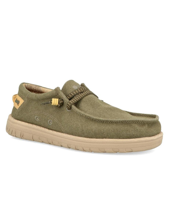 Jeep Wallabee Uomo in Canvas Verde Militare - MARIO SPATARELLA