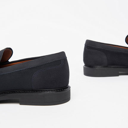 Nero Giardini Mocassini College Uomo in Camoscio Blu - MARIO SPATARELLA