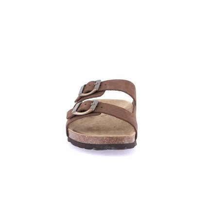 Grunland Sandali Donna Plantare Sughero Doppia Fibbia in Nabuk Moro CB0003 SARA MARRONE Grunland 