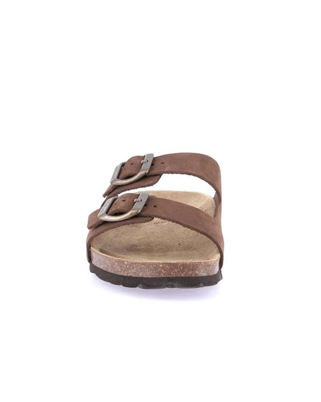 Grunland Sandali Donna Plantare Sughero Doppia Fibbia in Nabuk Moro CB0003 SARA MARRONE Grunland 