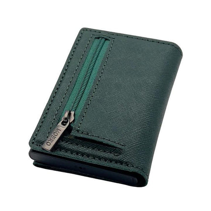 Moero Pro Saffiano Green Zip Portafoglio Slim - MARIO SPATARELLA