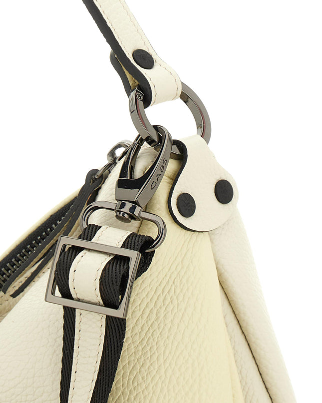 Gabs Borsa a Spalla con Tracolla in Pelle Lino Panna - MARIO SPATARELLA