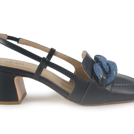 Slingback Pelle Blu 93M4 BLU Frau 