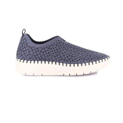 Grunland Slipon Traforata Donna in Tessuto Jeans Blu - MARIO SPATARELLA