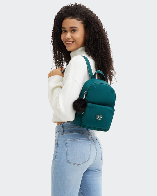 Zainetto Multitasche in Tessuto Verde con Spallacci Regolabili ZINNA GRACEFUL GREEN Kipling 