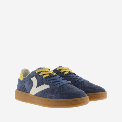Victoria Sneakers Bassa Uomo in Pelle Blu Multi - MARIO SPATARELLA