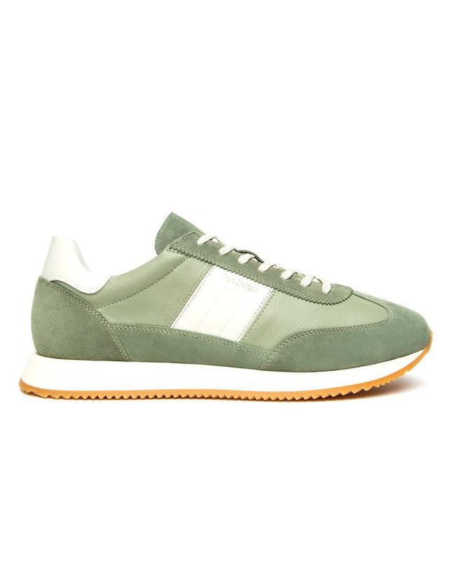 NeroGiardini Sneakers Bassa Uomo in Pelle e Camoscio Verde - MARIO SPATARELLA