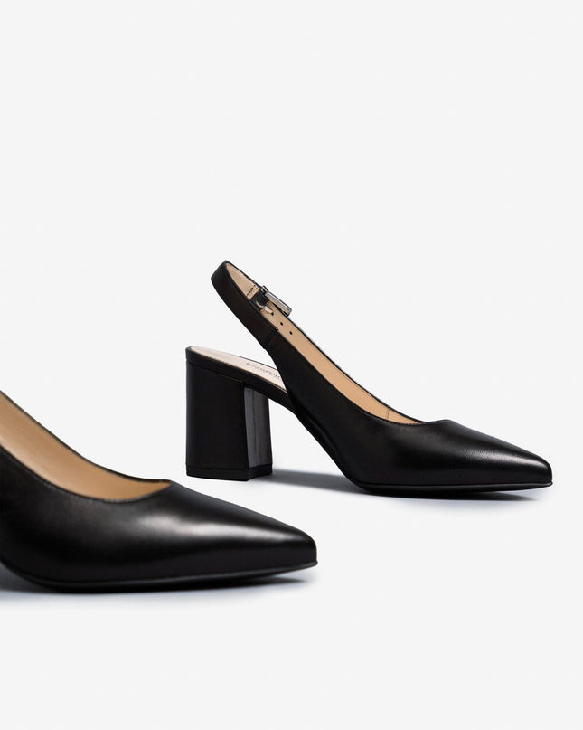 NeroGiardini Chanel a Punta in Pelle Nera - MARIO SPATARELLA