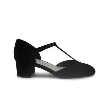 Frau Decolletè Mary Jane Charleston in Camoscio Nero 66D7 NERO Frau 