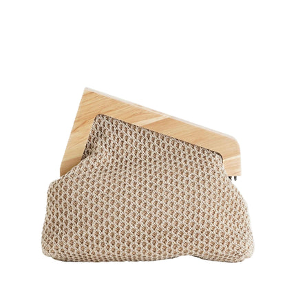 Exe Borsa Clutch Pochette Donna a Mano e Tracolla in Tessuto Beige M012 LAMINATO Exe 